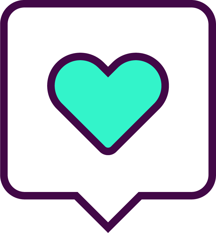 Heart in speech bubble icon