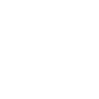 Outline of puzzle in the shape of a house icon
