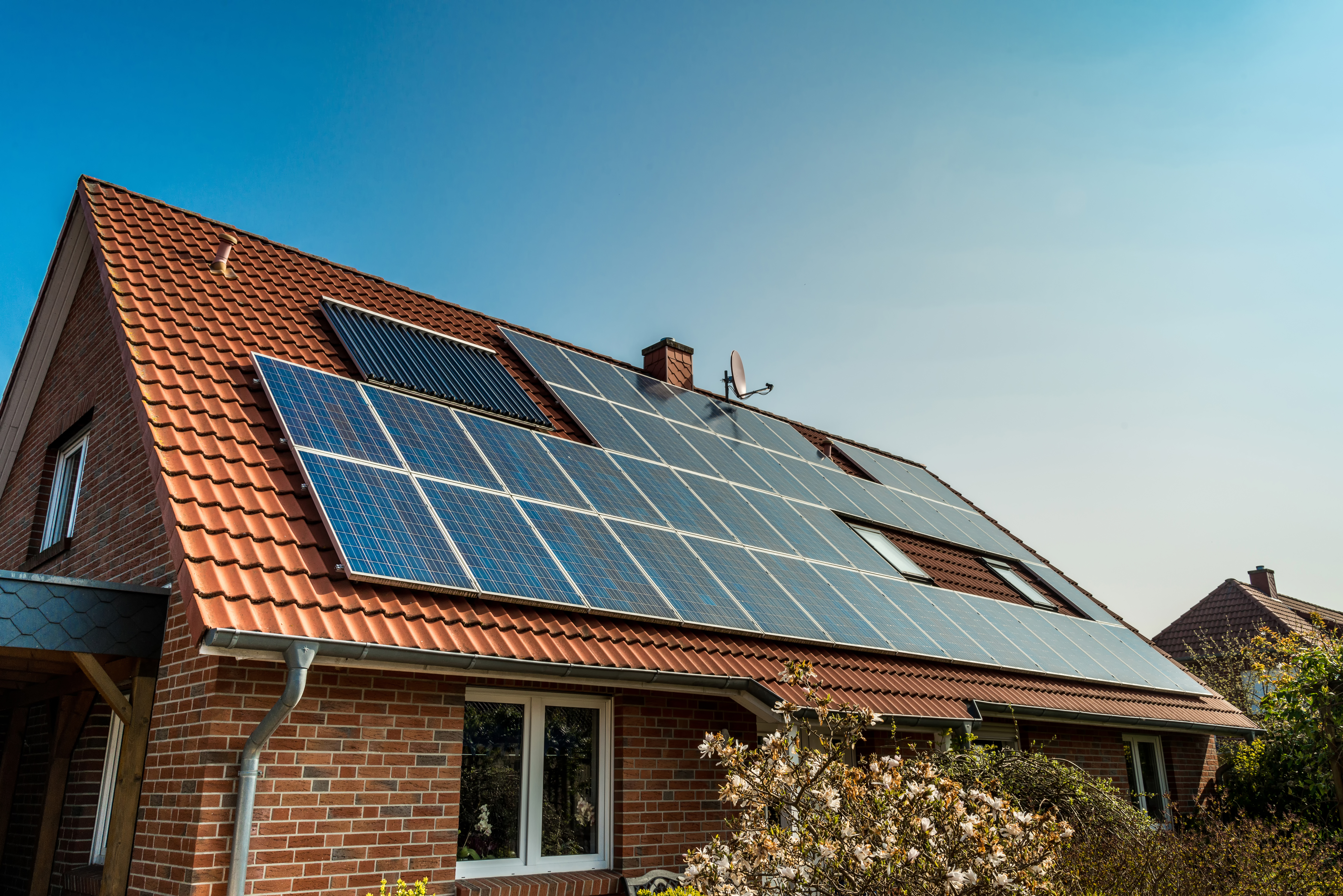 retrofit solar panels on a bungalow